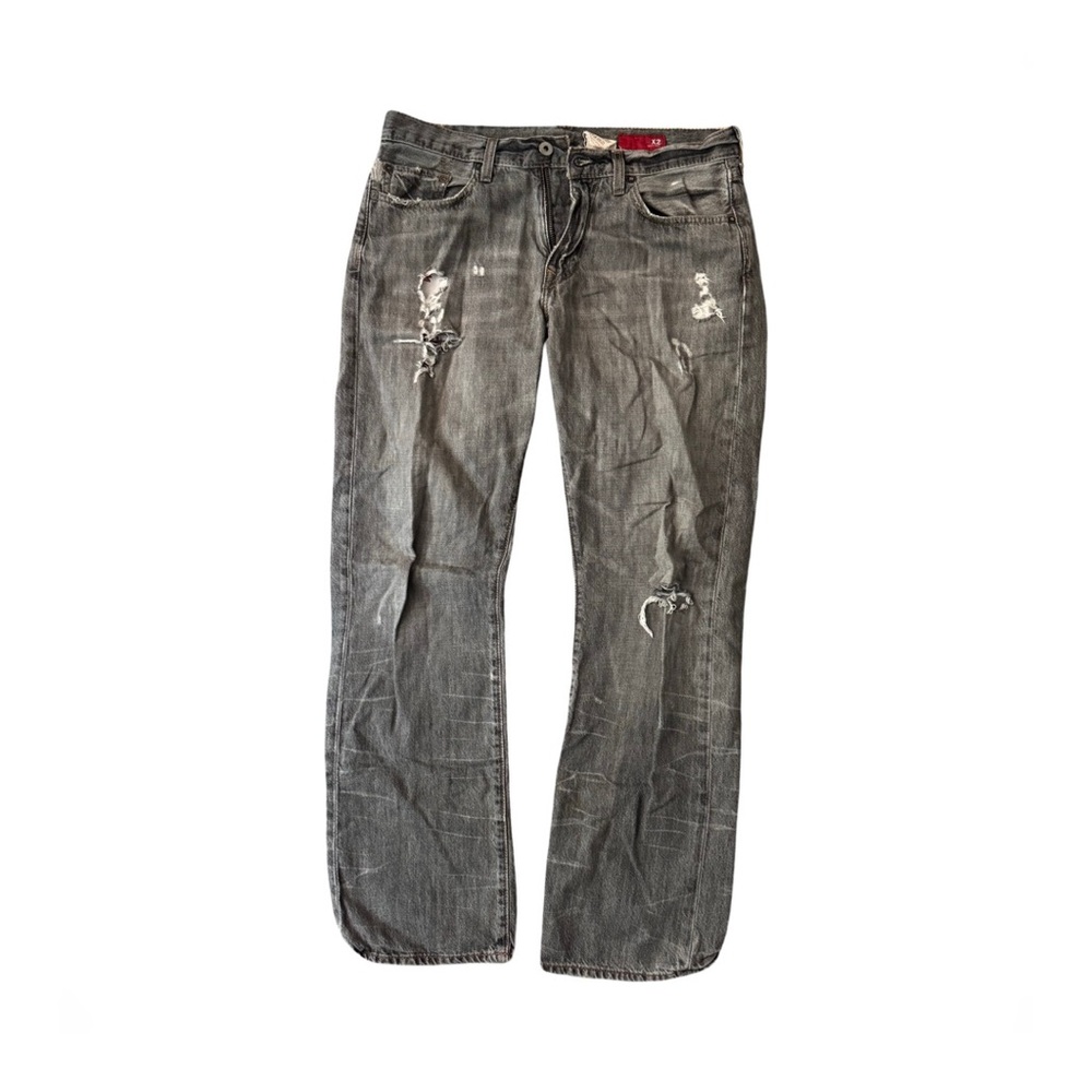 Men's Distressed Gray Jeans